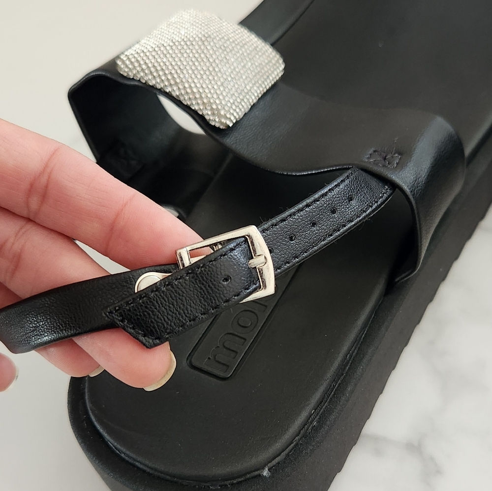 Moleca Flat Black Sandal Size 11(42) for Women - Picture 8 of 10